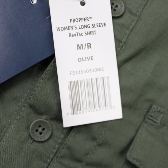 Propper RevTac Shirt NWT Womens Medium Green Ripstop Stain-Resistant Long Sleeve - Picture 8 of 16